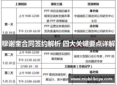 穆谢奎合同签约解析 四大关键要点详解
