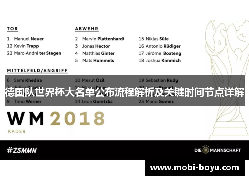 德国队世界杯大名单公布流程解析及关键时间节点详解